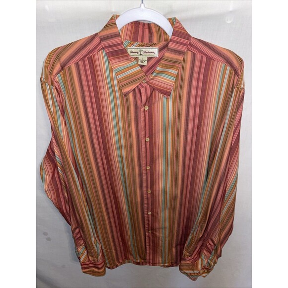 Tommy Bahama Men’s Dress Shirt Sz Large Multicolor Party Going Out Beach Comfort - Picture 1 of 12
